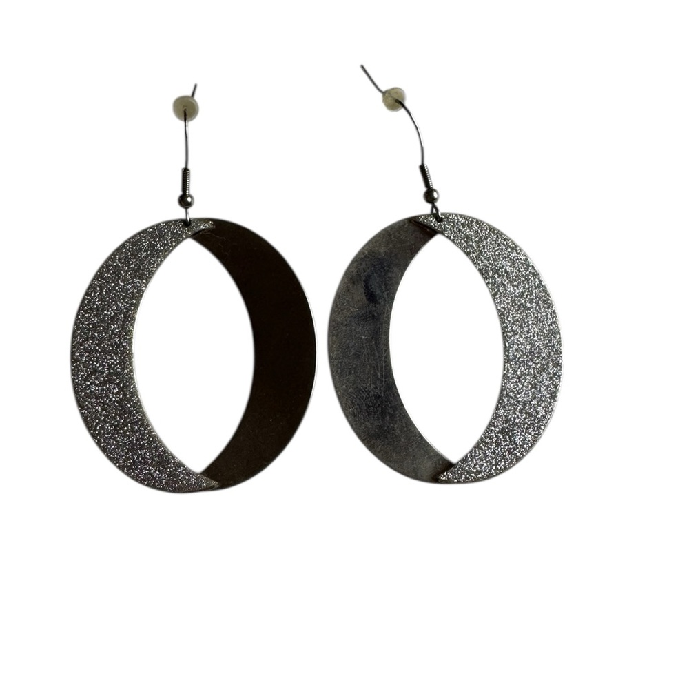Elegant Silver Oval Earrings